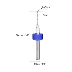 TA-VIGOR Micro Drill Bit -10pcs 0.7mm PCB Drill Bits with 1/8 Inch Shank Tungsten Carbide Rotary Tool for Print Circuit Board/Stone/CNC Engraving