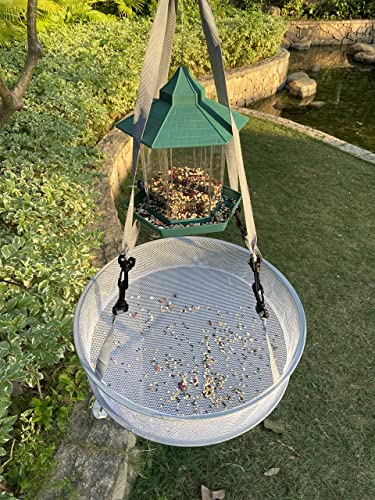 Seed/Shell Catcher for Bird Feeders Platform 19 x 19 x 4 inches Birdseed Hoop Outdoor Garden Hanging Tray