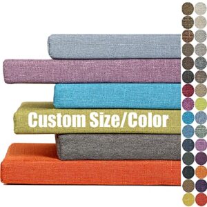 custom bench cushion, personalized size bench pad with non-slip bottom bay window seat cushion indoor, garden patio bench cushions for outdoor furniture, long chair pad for swing porch(1.97" thick)