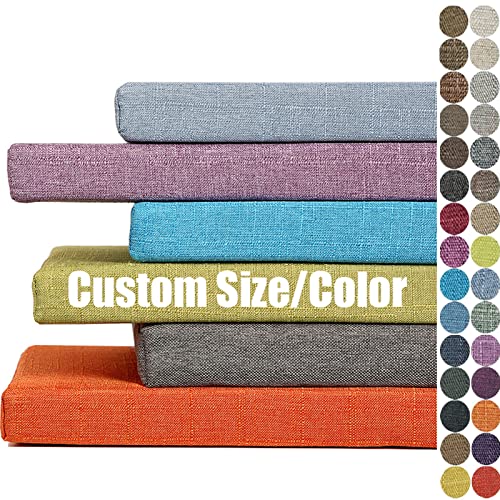 Custom Bench Cushion, Personalized Size Bench Pad with Non-Slip Bottom Bay Window Seat Cushion Indoor, Garden Patio Bench Cushions for Outdoor Furniture, Long Chair Pad for Swing Porch(1.97" Thick)