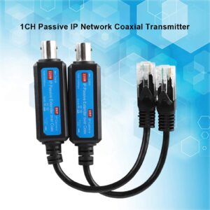 Tiiyee IP Passive Extender Ethernet Over Coax, Passive IP Network Coaxial Transmitter Receiver Extender for IP NVR Camera