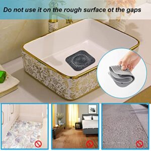 Hair Drain Catcher,Raised Square Shower Drain Covers with Suction Cup for Pop-up Stopper 2 Pack (White)