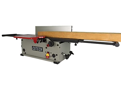 Cutech 40180HB 8-Inch Spiral Cutterhead Benchtop Jointer with 16 Tungsten Carbide Inserts and Teflon Coated Extendable Tables