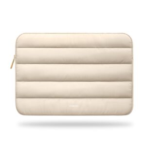 vandel puffy 15-16 inch beige laptop sleeve for women and men. macbook pro 16 inch case, cute computer sleeve carrying case laptop bag/asus/dell/hp 15.6 inch laptop cover