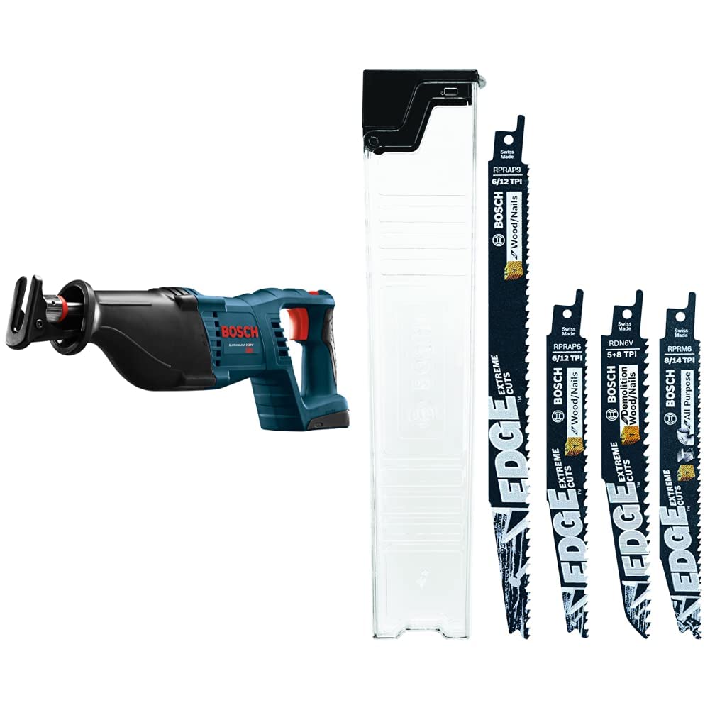 BOSCH Bare-Tool CRS180B 18-Volt Lithium-Ion Reciprocating Saw&BOSCH 6 Piece Edge Reciprocating Saw Blade Set RSE006