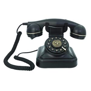 benotek corded landline home phone, black retro style vintage plastic telephone desktop landline telephone fixed antique telephone set for school office hotel decor, 8005