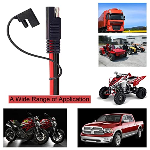 AJDPOI 10AWG SAE Solar Power Adapter Connector Cord Solar Extension Cable for Motorcycles, Cars, Etc with 1 SAE Polarity Reverse Connector - 60Cm/2Ft