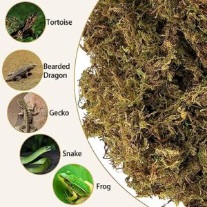 kathson Sphagnum Moss for Reptiles, 10.5 Oz Natural Dried Moss, Reptiles Peat Moss, Natural Sphagnum Moss, Frog Moss for Leopard, Long Fibered Dried Moss for Tortoise/Bearded Dragon/Snake/Lizard