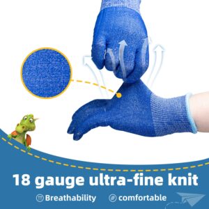 Schwer 2 Pairs ANSI A6 Kids Cut Resistant Gloves, Food Grade Work Gloves, S(9-14 Years), Cut Gloves for Kitchen, Mandoline, Gardening and DIY（Blue&Red）