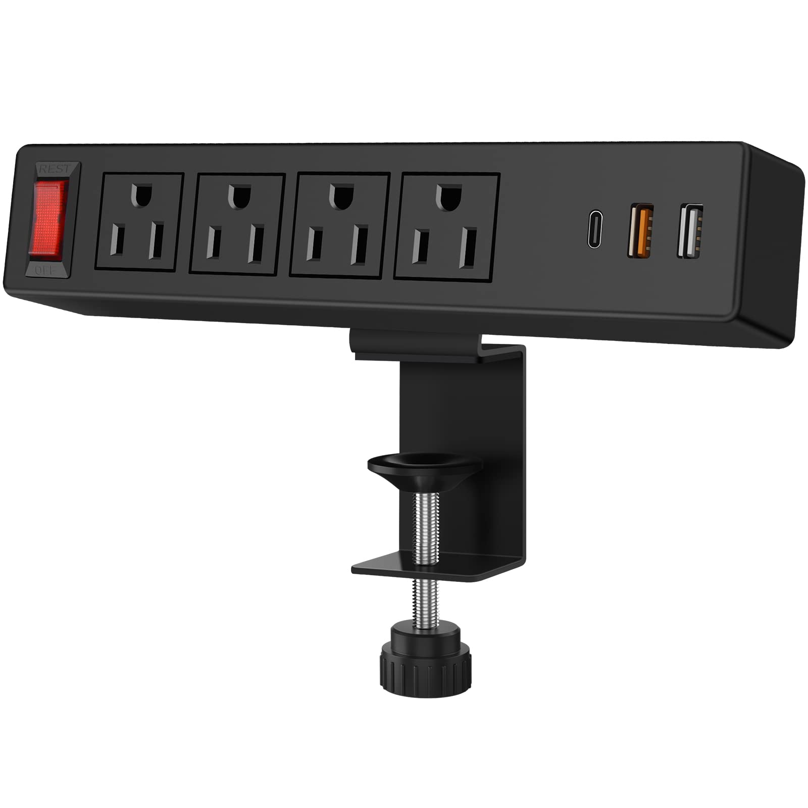 Desk Edge Power Strip with 4 USB