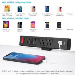 Desk Edge Power Strip with 4 USB