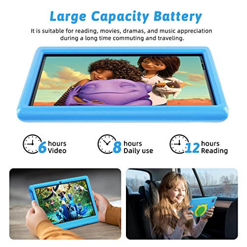 Kid Tablet 10 Inch, Android 10 Tablet Pc, 10.1'' HD IPS Display Tablet for Kids, Kidoz Pre Installed, Parental Control, 2GB RAM + 32GB ROM, Quad Core Processor, Wi-fi, Bluetooth, Kid-Proof Case(Blue)