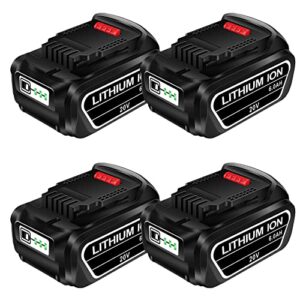 4 pack 6.0ah 20v replacement battery 20v max battery dcb204 dcb206 dcb200 dcb201 dcb203 dcb204 dcb180 fits 20v cordless power tools
