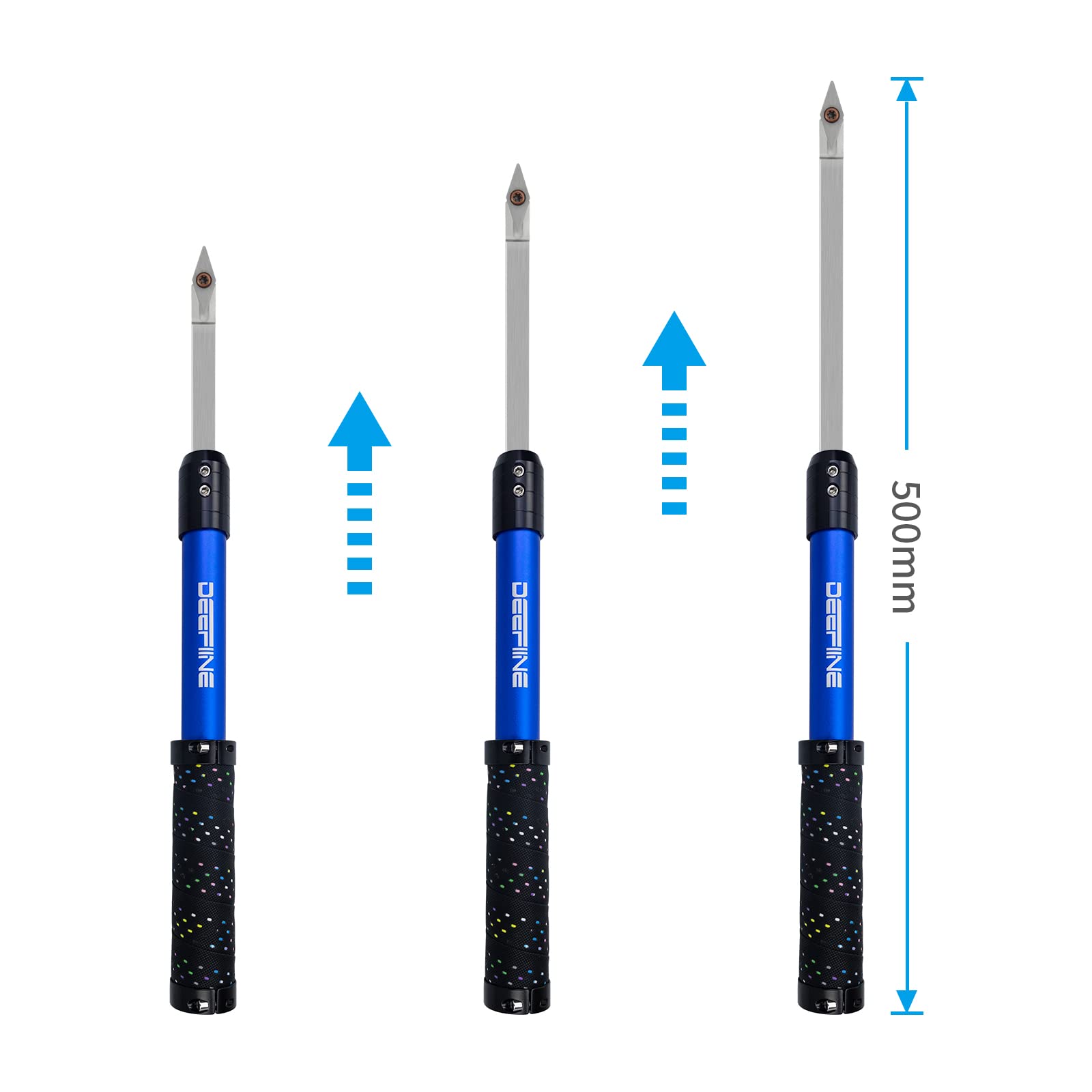 DEEFIINE Carbide Tipped Wood Lathe Turning Tools Set, Lathe Rougher Finisher Swan Neck Hollowing Tools and Interchangeable 19.5"Soft Grip Handle with Diamond Round Square Carbide Inserts