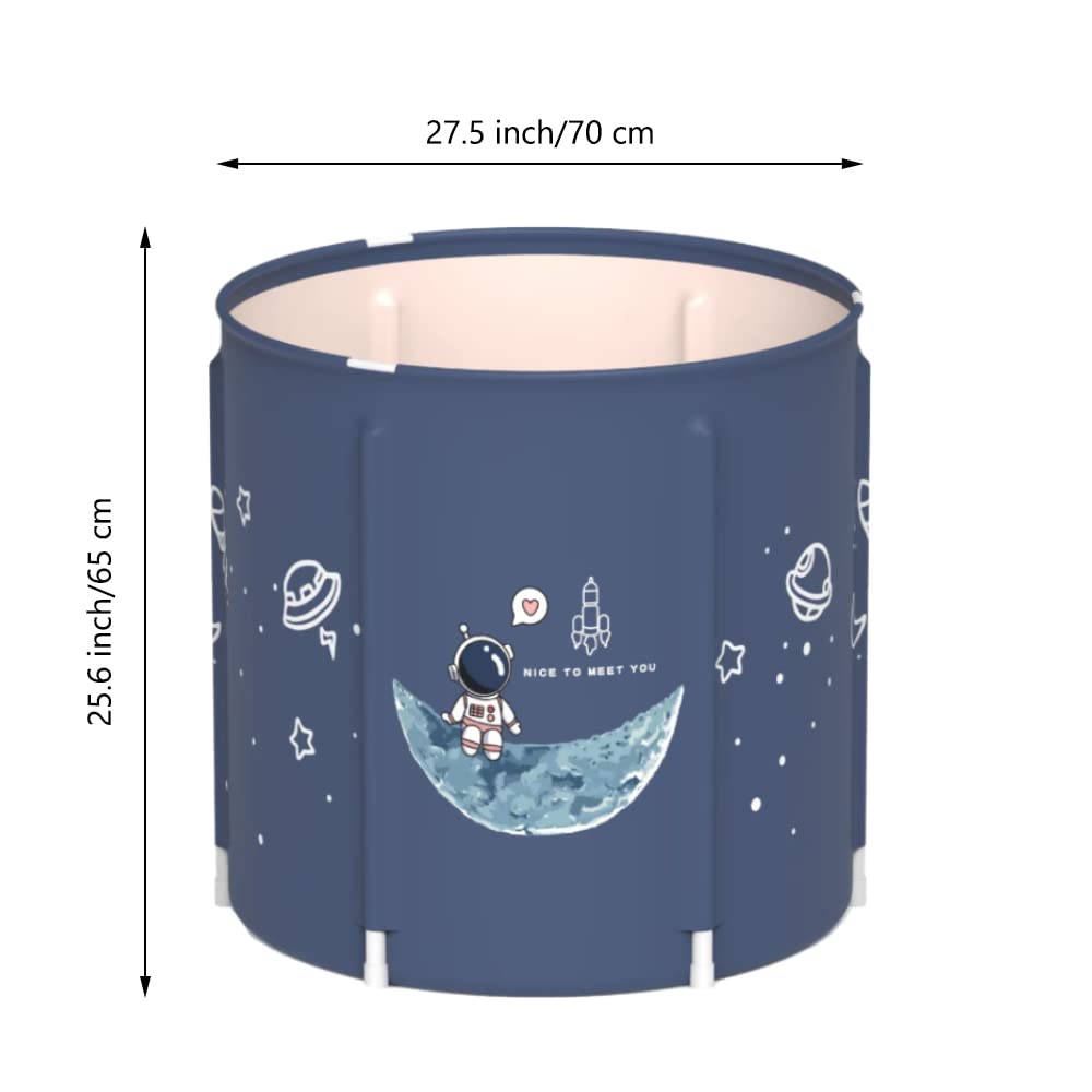 Genrenyen Portable Bathtub for Adults Foldable PVC SPA Soaking Standing Bath Tub for Shower Stall, Freestanding Non-Inflatable Hot Ice Bath Tub with Thickened Thermal Foam to Keep Temperature