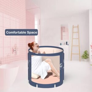 Genrenyen Portable Bathtub for Adults Foldable PVC SPA Soaking Standing Bath Tub for Shower Stall, Freestanding Non-Inflatable Hot Ice Bath Tub with Thickened Thermal Foam to Keep Temperature