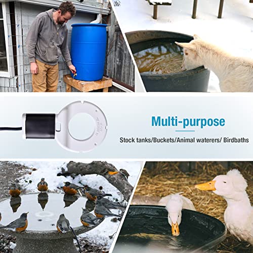 Wedigout 500Watt Utility De-Icer for Farm, Submersible Water Heater for Farm Livestock(Cow/Chicken/Sheet), Mini Size Aluminum De-Icer for Multiple Using, Non-Conductive and Anti-Rust