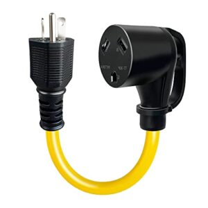 5-15p 3-pin male plug to 10-50r female adapter cord (yellow)