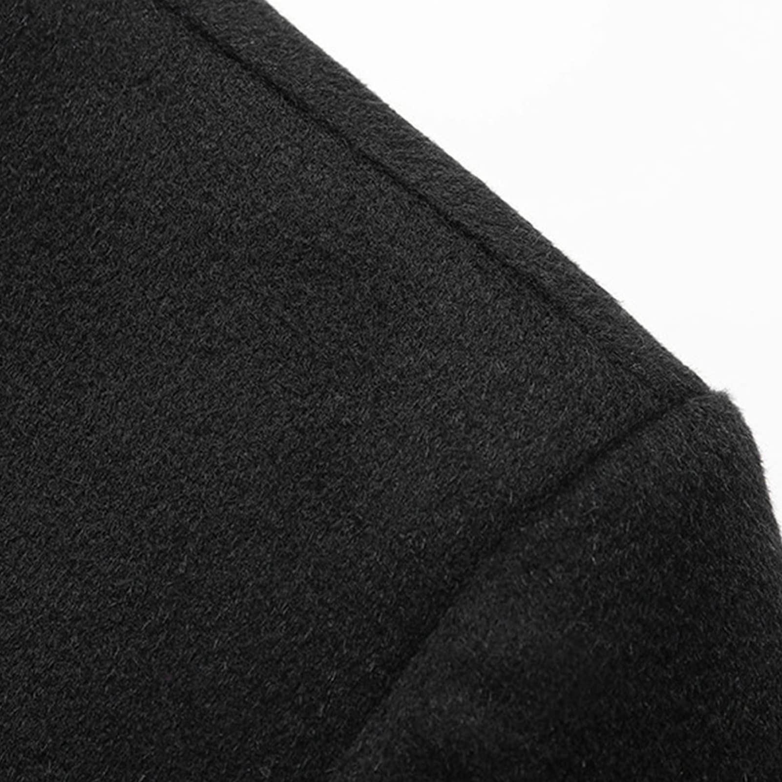 Men's Casual Wool Suit Blazer Two Button Tweed Lightweight Sport Coat Notched Lapel Slim Fit Daily Jacket Black