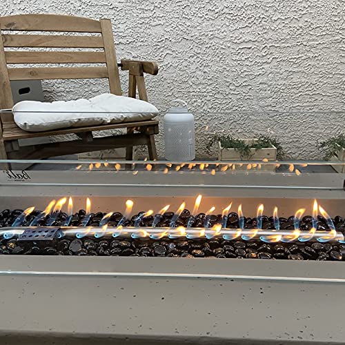 LEIMO KPARTS 10 lbs Fire Glass Beads Black for Propane Fire Pit, 1/2-Inch Reflective Gas Fireplace Glass Rocks Stones for Fire Pit Table