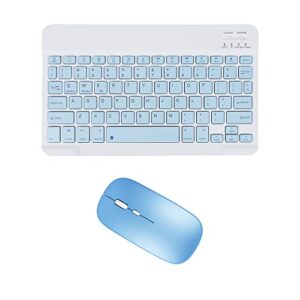 super space wireless bluetooth keyboard and mouse combo, ultra-thin 2.4 ghz wireless keyboard and mouse for ipad pro/ipad air/ipad 9.7 and other ios android windows devices,blue
