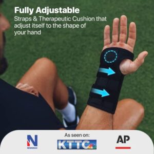 DR. BRACE Adjustable Wrist Brace Night Support for Carpal Tunnel, FSA & HSA Eligible, Doctor Developed, Upgraded with Double Splint & Therapeutic Cushion, Hand Brace For Pain Relief, Injuries, Sprains
