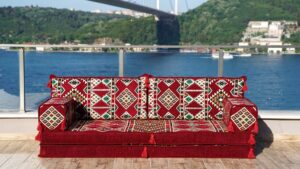 8 thickness red arabic living room, moroccan home decor, floor cushion, arabic floor couch, turkish floor sofa, ethnic sofa, arabic sofa seating