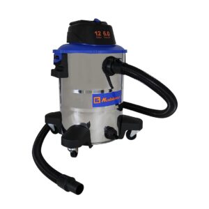 Koblenz WD-12 L314 SS Wet-Dry Vacuum, 12 Gallon Stainless 6.0HP, 1 7/8 x 7 Ft EVA Hose, Stainless+Blue 5 Year Warranty