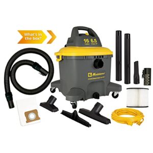 Koblenz Wet/Dry Vac, 16 Gallon 6.5HP Contractor Series 35 Ft Cord, Gray+Yellow (WD-16 C4)