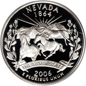2006 s silver proof quarter 25 cents (1/4 dollar) nevada coin. from opened mint set 25 cents (1/4 dollar) graded by seller some wear.