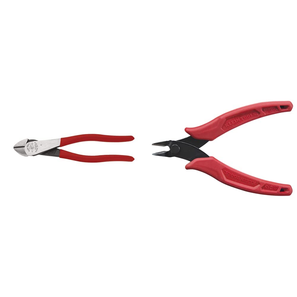 Klein Tools Diagonal Cutting Pliers (8-Inch) and Flush Cutters (5-Inch) Pliers Set