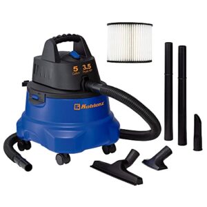 koblenz wd-5 l2 portable wet-dry vacuum, 5 gallon 3.5hp, blue,black 5 year warranty