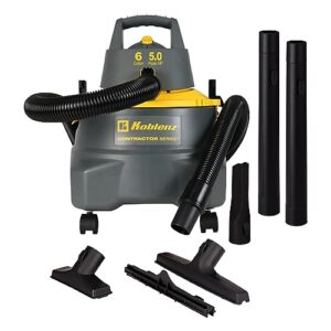 koblenz contractor wet/dry vac, 6 gallon tip-resistant tank,5.0hp, gray+yellow (wd-6 c212)