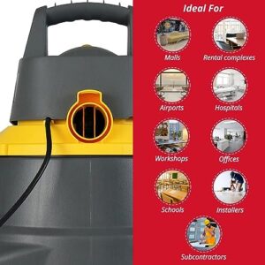 Koblenz Contractor Wet/Dry Vac, 6 Gallon Tip-Resistant Tank,5.0HP, Gray+Yellow (WD-6 C212)