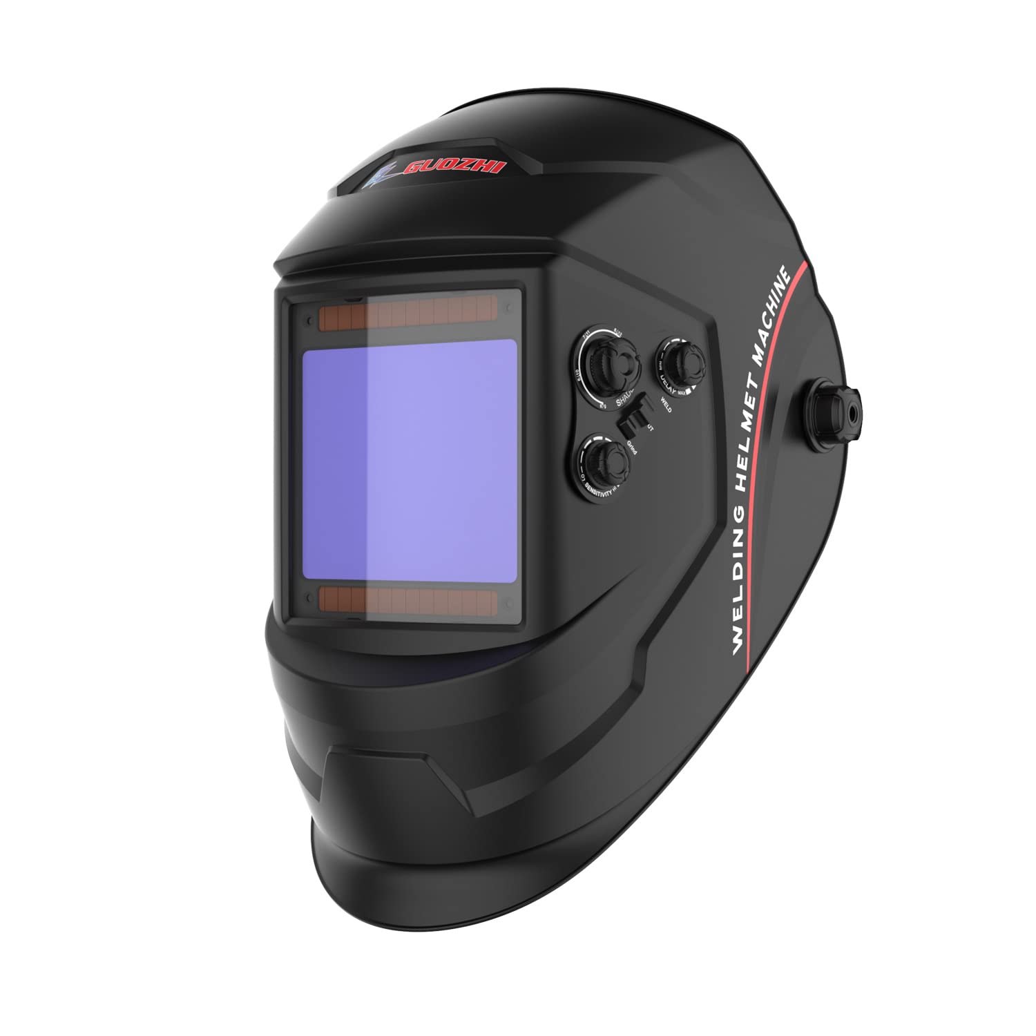 GZ GUOZHI Welding Helmet, Large Viewing Screen 3.93"X3.66", True Color Solar Powered Auto Darkening Welding Helmet, Wide Shade Range 4~5/9-9/13 Welding Mask with Weld/Grind/Cut Mode for TIG MIG ARC