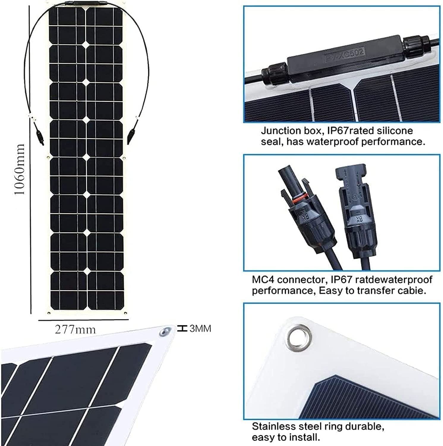 400 Watt Solar Panel Kit, with Charge Controller(40A) 2pcs 200 Watt Flexible Monocrystalline Solar Panel kit Photovoltaic Module for 12-24V Battery Charging Car Battery Camper RV Yacht Battery Boat…