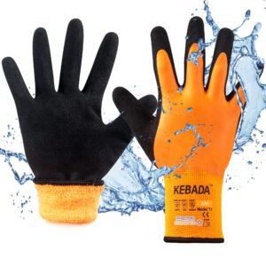 kebada t1 waterproof winter work gloves for men and women,insulated work gloves for men cold weather,warm freezer gloves medium