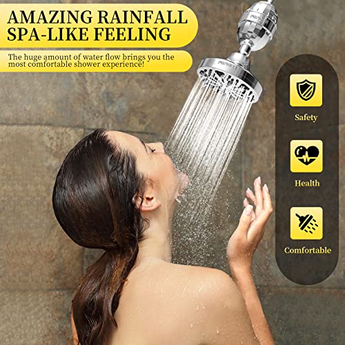 Filtered Shower Head, 20 Stage Shower Head Filter for Hard Water, Popioibr 8 Modes Water Softener Shower Head with Filters Remove Chlorine and Harmful Substances Purifying Water for Water Healthy Life