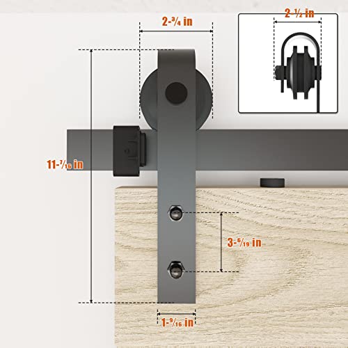 Dondelight Barn Door Hardware Kit 6.6FT, Heavy Duty Modular Sliding Door Track Hardware Set for Interior & Exterior Doors