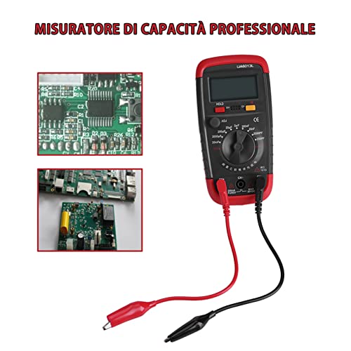 Digital Capacitance Meter, Multimeter Professional Capacitor Tester, 0.1pF-20,000uF Capacitor Tester, 9 Files Battery Powered Capacitor Meter Tester with 6013L LCD Display