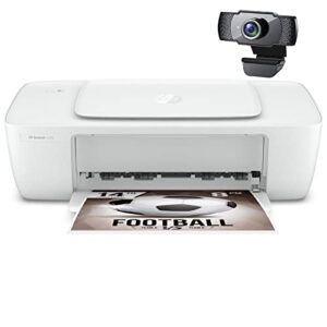 hp deskjet 1255 compact wired single-function color inkjet printer for home office, white - print only, usb connectivity, manual 2-sided printing, 4800 x 1200 dpi, 8.5" x 14", cbmou external webcam