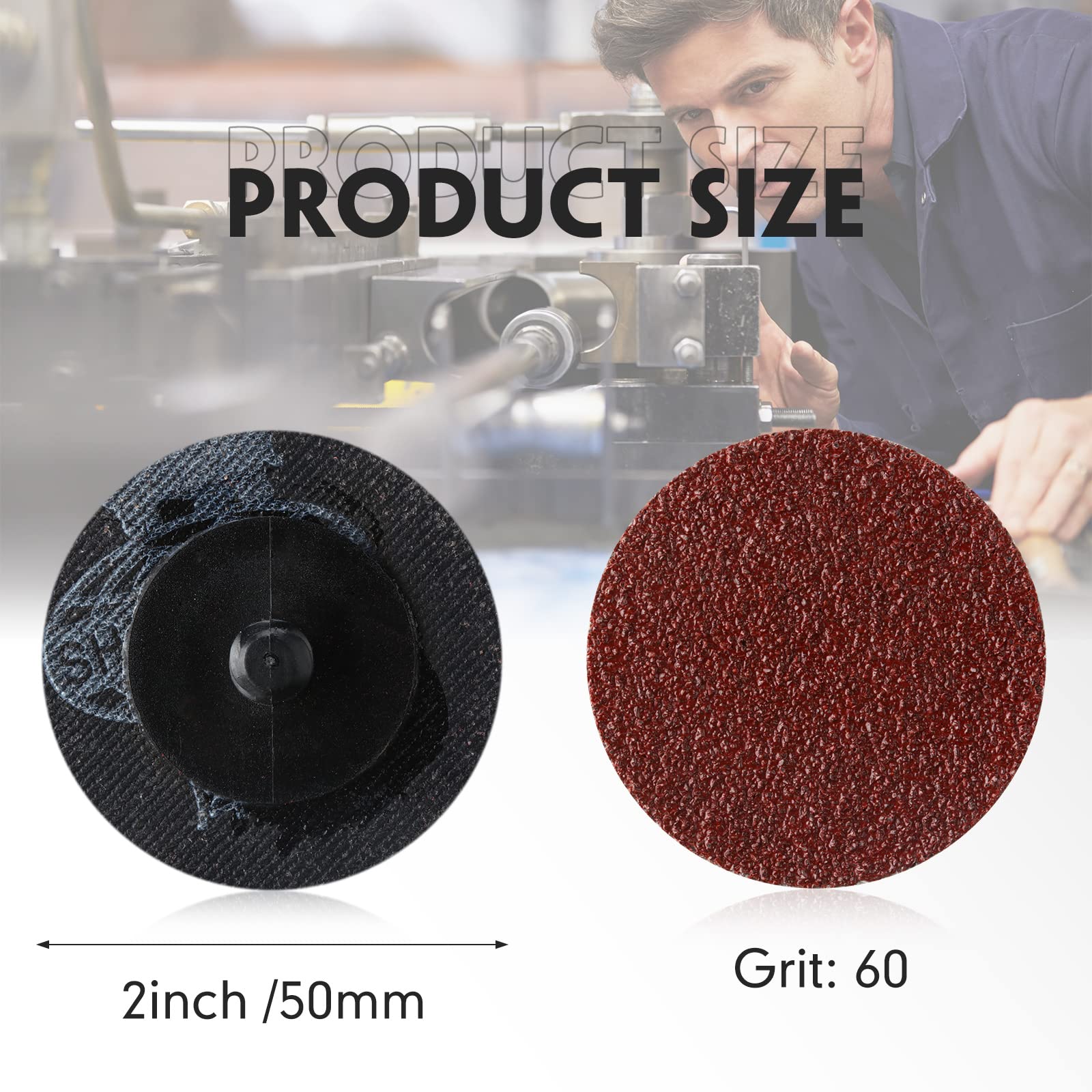 150 Pieces Roll Lock Sanding Discs Set 2 Inch Die Grinder Disc Surface Conditioning Disc Mini Aluminum Oxide Coated Disc for Surface Prep Polish Burr Finish Rust Paint Removal Red (60 Grit)