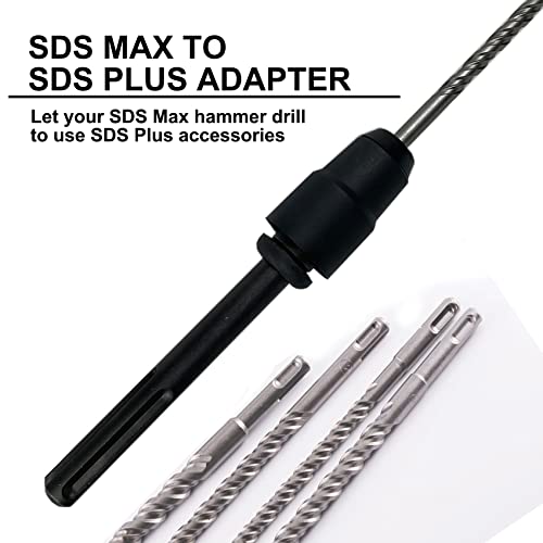 TR TOOLROCK SDS Max to SDS Plus Adapter, 40Cr Steel SDS Max Shank, Connection SDS Max to SDS Plus Drill Converter Shank Quick Tool