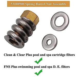 Zeiboat 53108900 Spring Barrel Nut Assembly, Compatible with P Pool/Spa Cartridge and FNS Plus Swimming Pool and D.E.Filter, 1.72'' Length