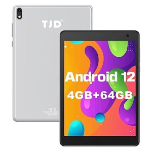 android 12 tablet 7.5 inch, tablets computer 64gb storage 512gb expandable, quad-core processor, ps fhd 1440x1080 resolution display, google gms certified smart tablet/wifi (silver)