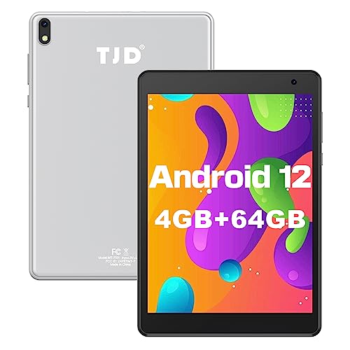 Android 12 Tablet 7.5 inch, Tablets Computer 64GB Storage 512GB Expandable, Quad-Core Processor, PS FHD 1440x1080 Resolution Display, Google GMS Certified Smart Tablet/WiFi (Silver)