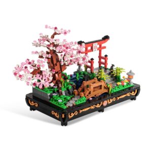 dOvOb Decor Cherry Blossom Bonsai Tree Mini Building Set, Plant Model Toys as Gift for Adult, Build a Sakura Bonsai Idea Display Pieces for The Home or Office (1286 Pieces)