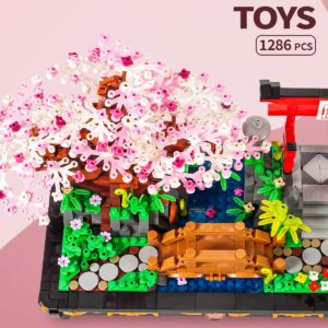 dOvOb Decor Cherry Blossom Bonsai Tree Mini Building Set, Plant Model Toys as Gift for Adult, Build a Sakura Bonsai Idea Display Pieces for The Home or Office (1286 Pieces)