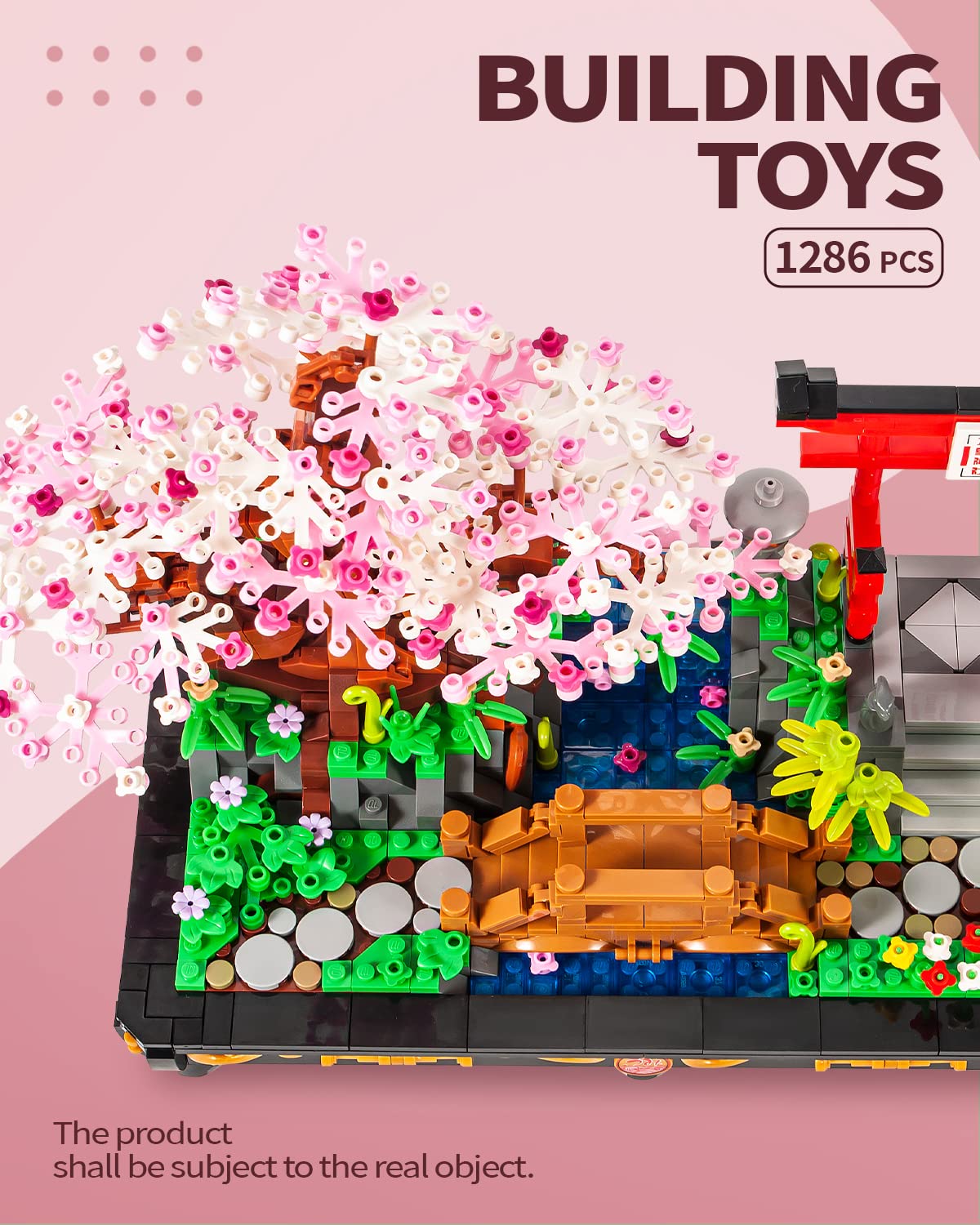 dOvOb Decor Cherry Blossom Bonsai Tree Mini Building Set, Plant Model Toys as Gift for Adult, Build a Sakura Bonsai Idea Display Pieces for The Home or Office (1286 Pieces)