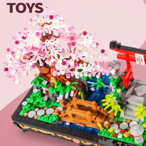 dOvOb Decor Cherry Blossom Bonsai Tree Mini Building Set, Plant Model Toys as Gift for Adult, Build a Sakura Bonsai Idea Display Pieces for The Home or Office (1286 Pieces)